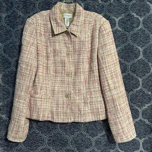 Villager a Liz Claiborne company women's 14 vintage pink/tan blazer/jacket